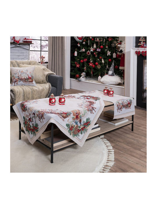 Teoran Set Christmas Tablecloths Square Fabric 2pcs