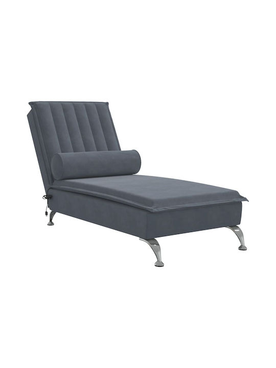 Velvet Recliner Gray L137xW56xH75cm