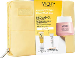 Vichy Rose Platinium Skin Care Set for Αnti-ageing & Brightening with Face Cream , Serum & Toiletry Bag