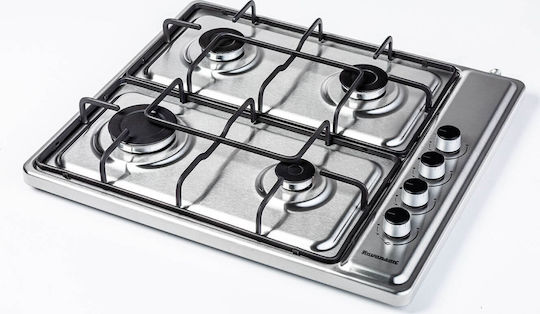 Ravanson Gas Cooktop Autonomous 54.5x58.5εκ. Silver
