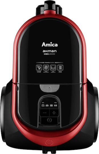 Amica VM4012 Ηλεκτρική Σκούπα 800W με Κάδο 1.5lt Γκρι