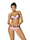 Marko Padded Underwire Bikini Set Bra & Slip Bottom with Adjustable Straps Pink