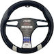 Simoni Racing Car Steering Wheel Cover with Diameter 37-39cm made of Leatherette Black with Black Stitching