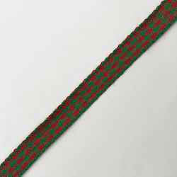 Checkered Green Red Ribbon 1 cm Meter