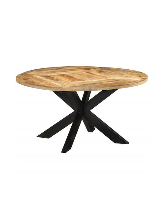 Oval Table Dining Room from Solid Wood & Metal Coffee 150x150x76cm