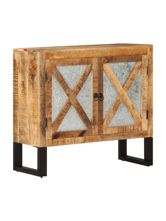 Sideboard made of Solid Wood & Metal Solid wood raw wood 80x30x71cm