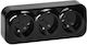 Orno Τριπλή Εξωτερική Πρίζα Ρεύματος Μαύρη