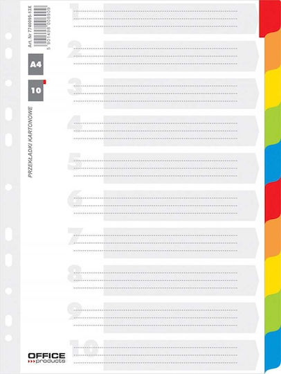 Office Products Plastic Indexes for for Cards A4