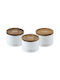 Husla Coffee Tea Sugar Storage Box with Lid Stainless Steel White 9x13cm 1 Piece