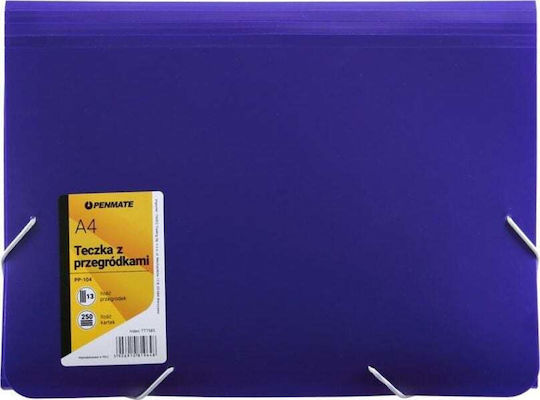 Penmate Folder with Rubber Band and Ears for Paper A4 Purple 250pcs