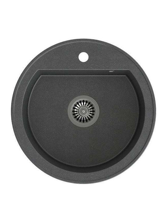 Steiner Drop-In Spüle aus Verbundgranulat B51xT18cm Granite Black