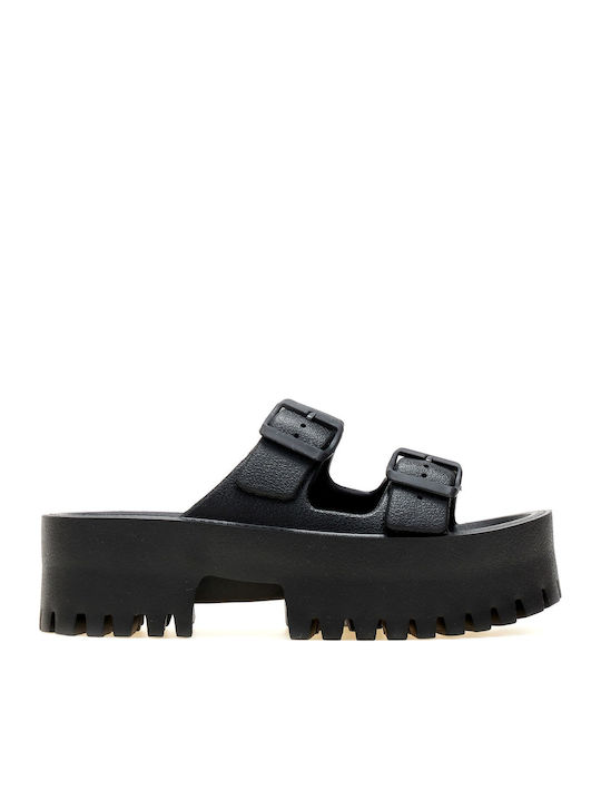 Women's Flat Sandals Flatforms Black