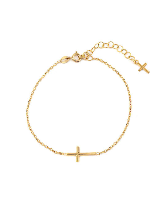 George Art Jewels Bracelet Chain with Cross design made of Silver Gold Plated