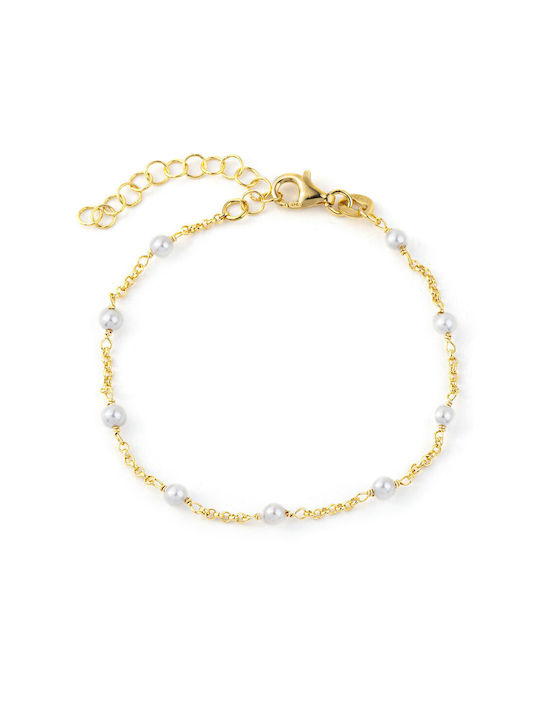 George Art Jewels Bracelet Chain made of Silver Gold Plated with Pearls