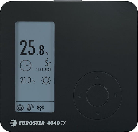 Euroster Euroster E4040 Txrxg Wireless Thermostat Black E4040txrxgb