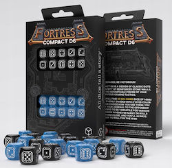 Fortress Compact D6 Dice Set Black&blue 20