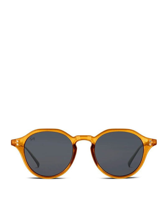 Twig Langevin Unisex Sunglasses with Orange Plastic Frame and Gray Lens LAS04