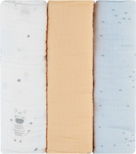 Kikka Boo Stripy Friends Musselin-Kuscheldecken Stripy Friends Mehrfarbig 100x100cm. 3Stück