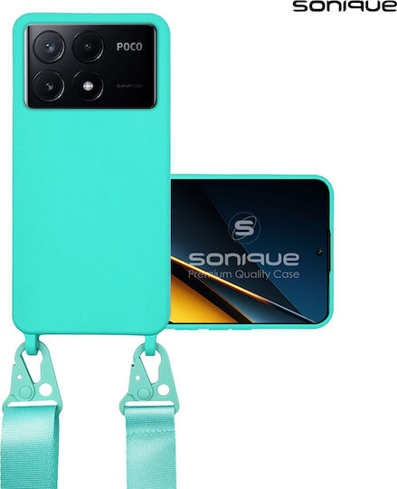 Sonique Back Cover Σιλικόνης 0.5mm με Λουράκι Γαλάζιο (Poco X6 Pro)