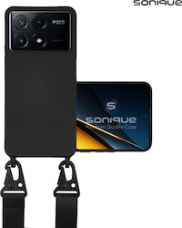 Sonique Back Cover Silicone 0.5mm with Strap Bl...