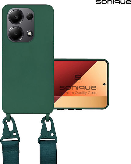 Sonique Strap Umschlag Rückseite Silikon 0.5mm mit Band Grün (Redmi Note 13 Pro 4G / Poco M6 Pro 4G)