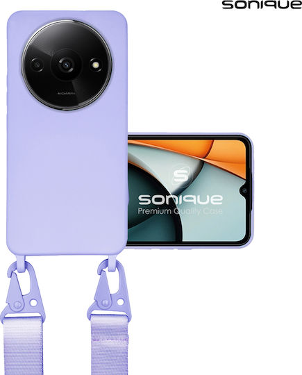 Sonique Strap Задна корица Силикон 0.5мм с Каишка Лилав (Redmi A3)
