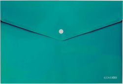 Optima Transparent File Folder with Turquoise Button Optima Transparent File Folder with Turquoise Button