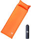 vidaXL Self-Inflating Single Camping Sleeping Mat 190x64cm Thickness 4.5cm in Orange color
