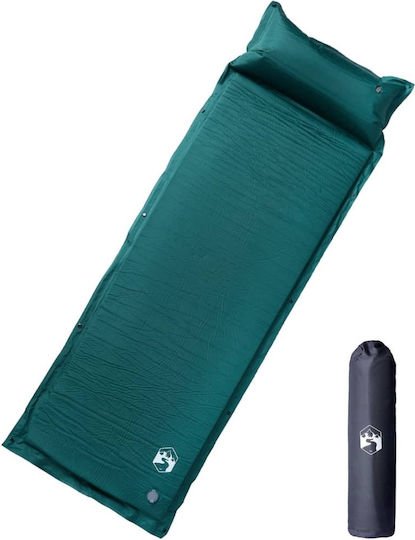 vidaXL Self-Inflating Single Camping Sleeping Mat 195x64cm Thickness 4.5cm in Green color