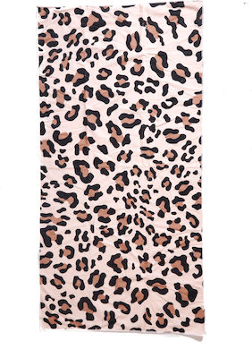 Πετσέτα Θαλάσσης Leopard Print 70εκ-140εκ Καφέ