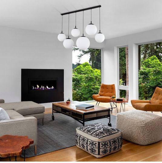 TK Lighting Κρεμαστό Φωτιστικό Μαύρο Ράγα με Ντουί E27 130x150εκ.