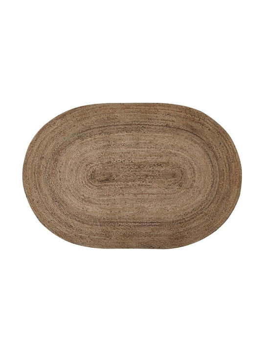 Beliani Lumarko Handgefertigt Teppich Rechteckig aus Jute Beige