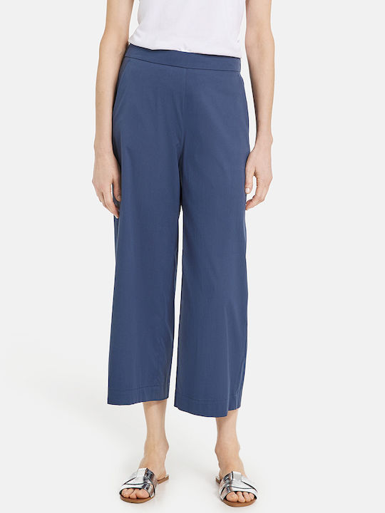 Gerry Weber Women's Cotton Capri Trousers with Elastic Indigo