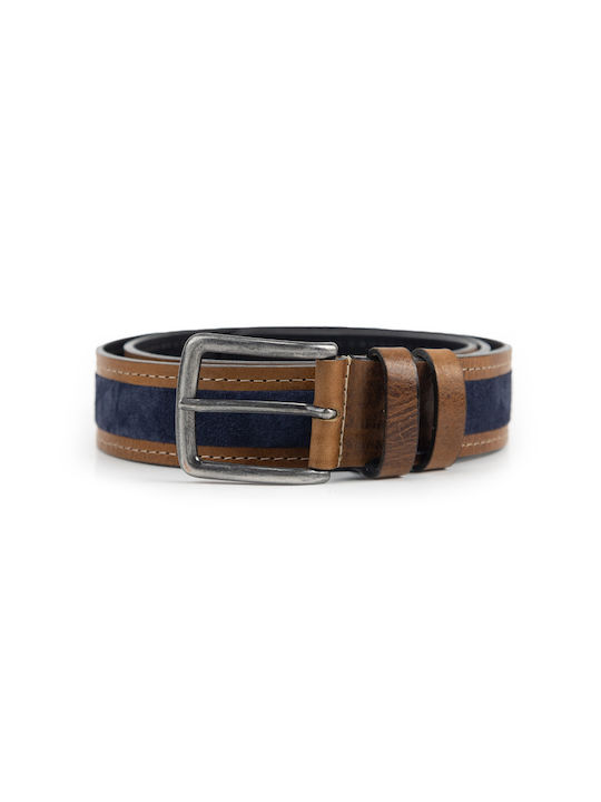 Gad Men's Leather Belt Blue