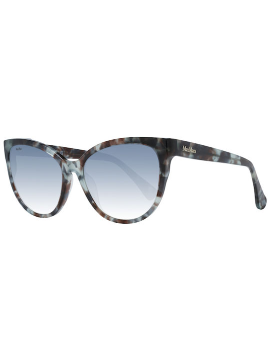 Max Mara Women's Sunglasses with Multicolour Tartaruga Plastic Frame and Blue Gradient Lens MM 0058 55C