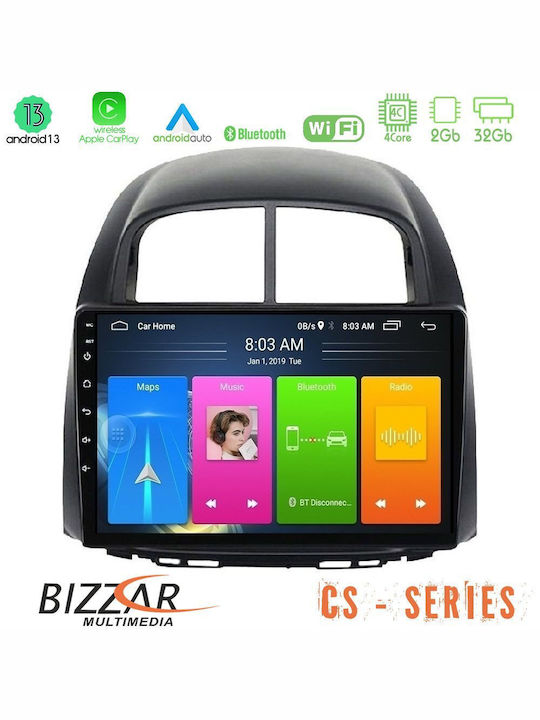 Bizzar Ηχοσύστημα Αυτοκινήτου 2DIN (Bluetooth/USB/WiFi/GPS/Apple-Carplay/Android-Auto) με Οθόνη Αφής 10"