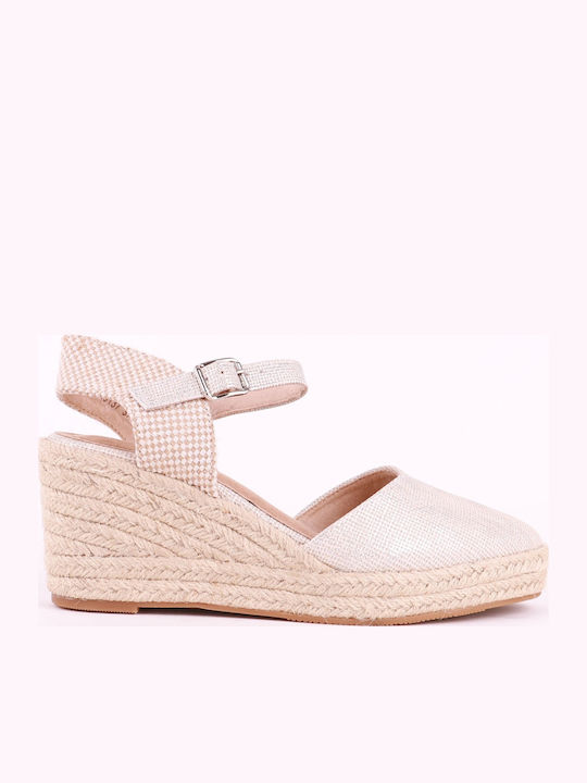 Damenplattformen im Espadrilles-Stil Silber