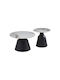 Masa De Cafea Centrală Rotundă 6052 Metalică Albă 2 Buc M70xL70xÎ50cm