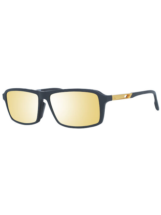 adidas Men's Sunglasses with Black Plastic Frame and Yellow Lens SP0049 02G