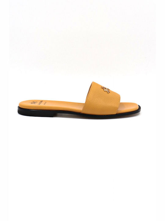 La Martina Leather Women's Sandals Yellow