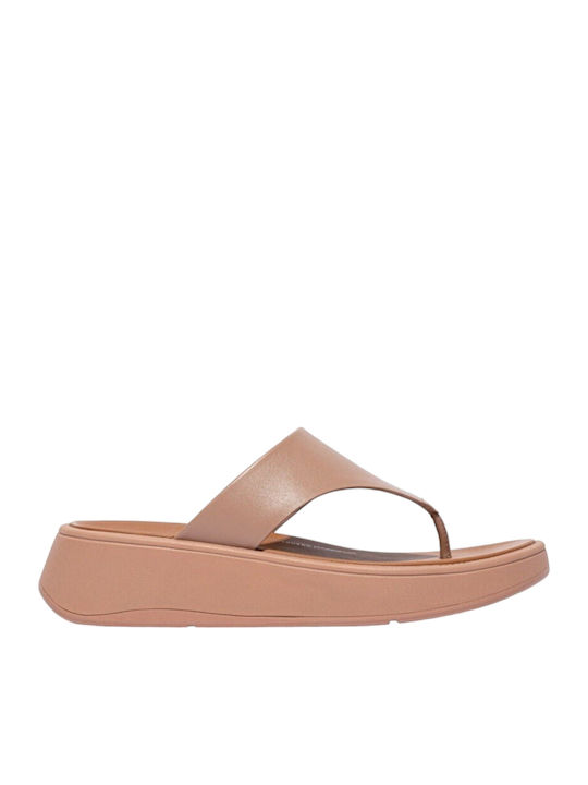 Fitflop Δερμάτινα Γυναικεία Σανδάλια Μπεζ