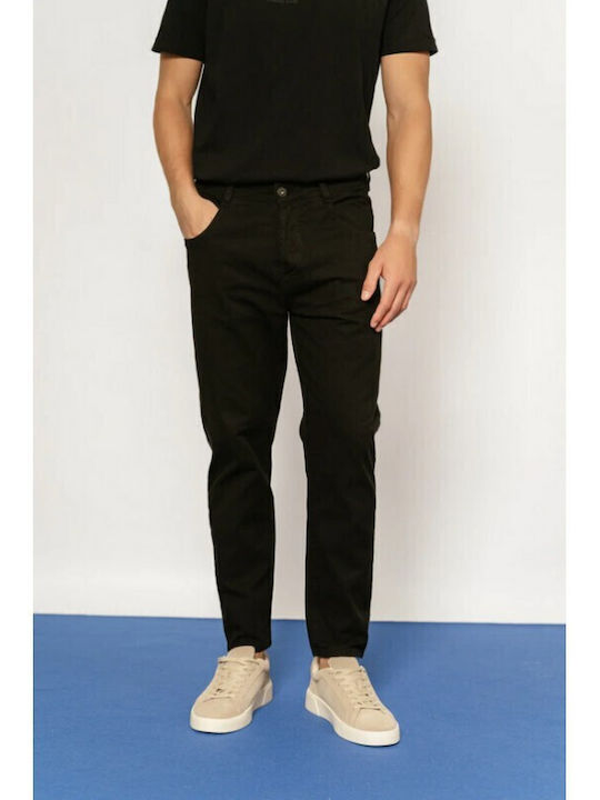 Ανδρικό Παντελόνι Τζιν Cropped Regular Fit Black