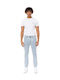 Men's Jeans Pants Elastic with Slim Tapered Fit Washed Blue