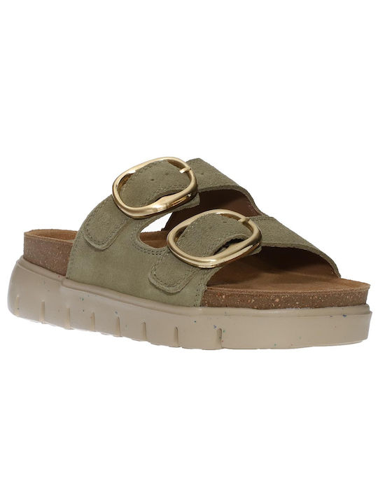 MTNG Leather Women's Sandals Khaki