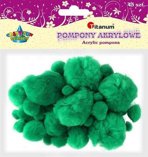Titanum Pom Pom Handwerk Grün Set 45Stück