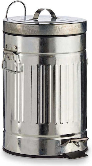 Atmosphera Plastic Waste Bin with Pedal 7L Silver