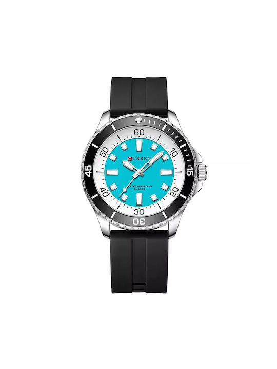 Curren Watch Battery with Blue Rubber Strap