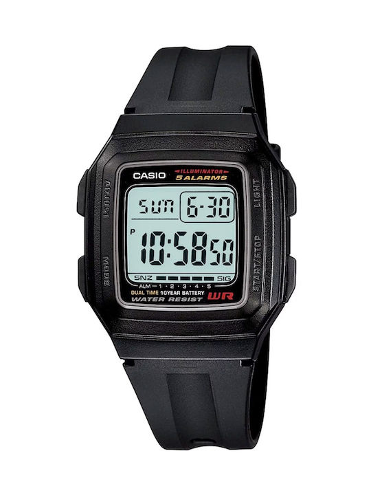 Casio Classic Watch Battery with Black Rubber Strap