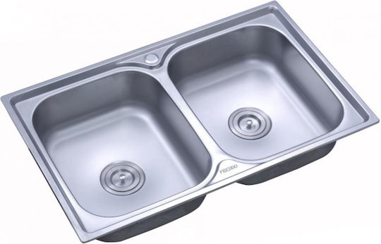 Freddo Υποκαθήμενος Νεροχύτης Inox Μ80xΠ50cm Γκρι