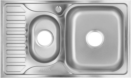 Freddo Ένθετος Νεροχύτης Δεξιός Inox Μ78xΠ49cm Γκρι